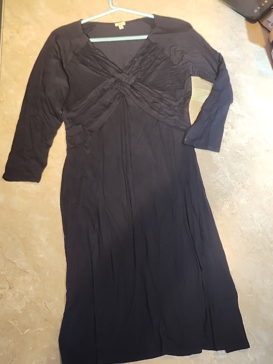 Reba Dresses & Skirts - Reba Black V-neck Midi Dress M Travel Evening